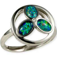 10 GREEN OPAL RINGS